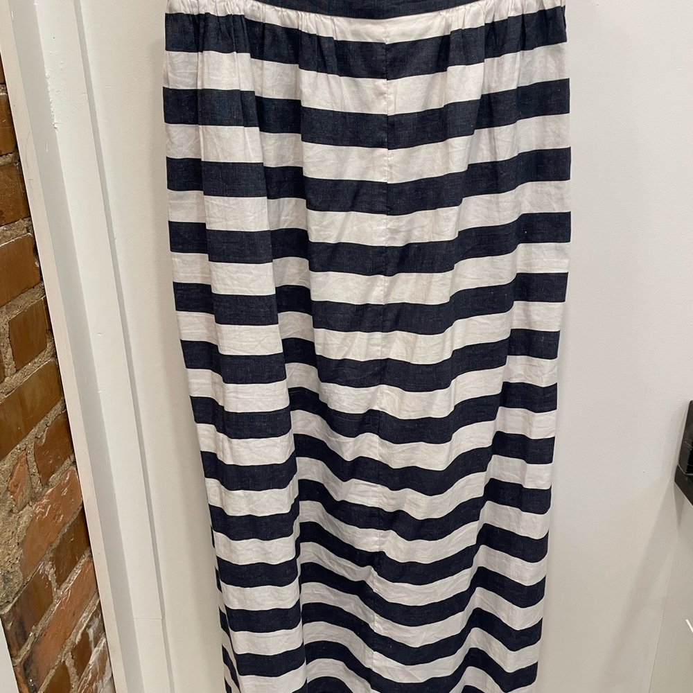 Banana Republic Maxi skirt Stripes in blue and white cotton and linen